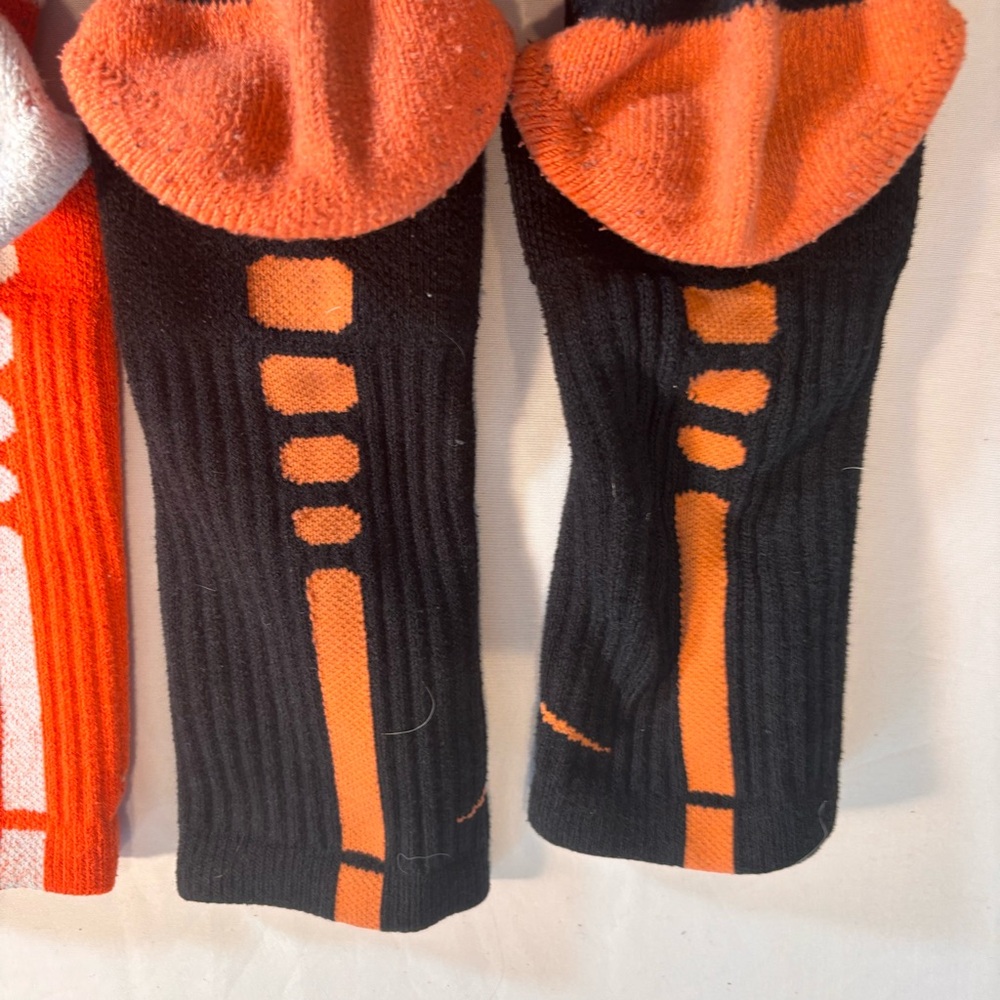 Nike 2 pair Black and Orange & Black & White Athletic Socks